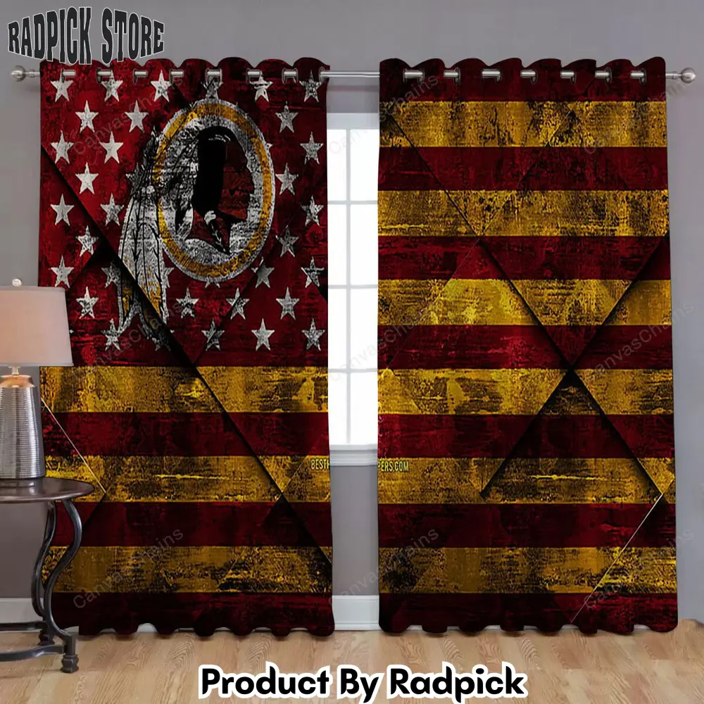 Radpick washington redskins american football club window curtains grunge grunge american flag curtains living room curtains for window rp85280